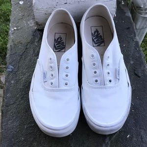 True white authentic vans